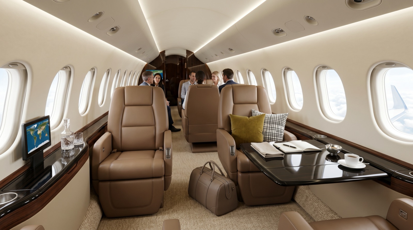Dassault Falcon 900 cabin interior