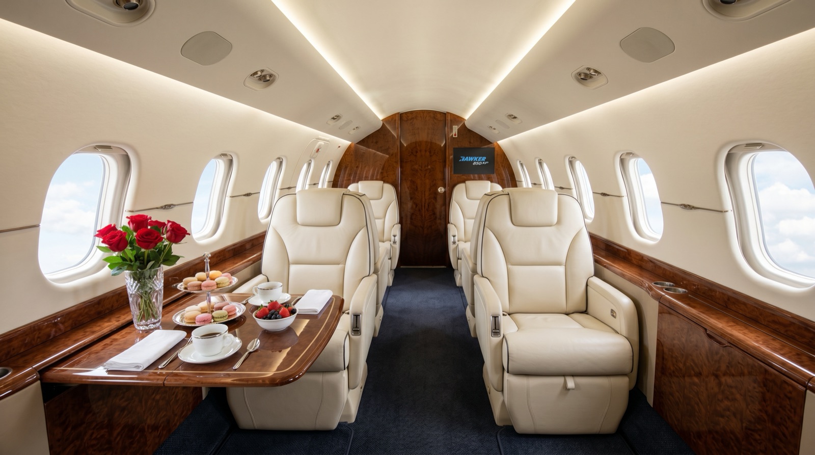 Hawker 850XP cabin interior