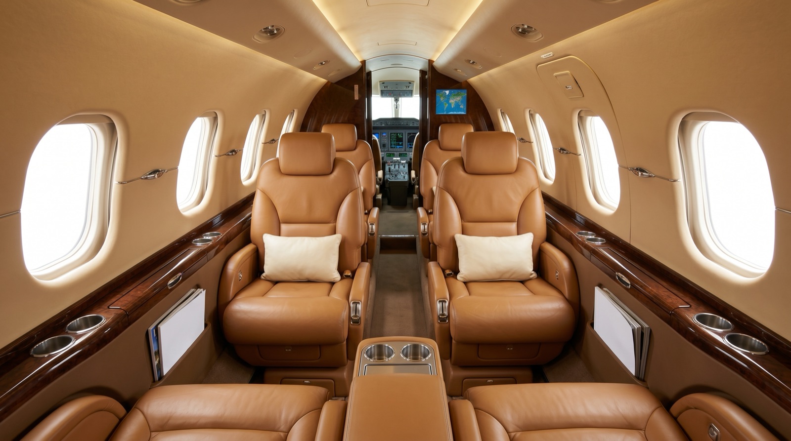 Hawker 900XP cabin interior