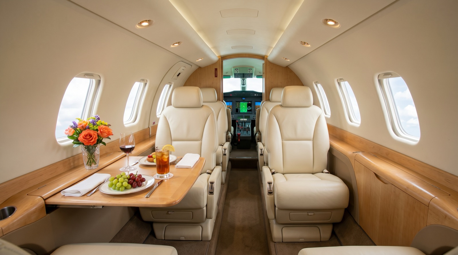 Piaggio P.180 Avanti EVO cabin interior